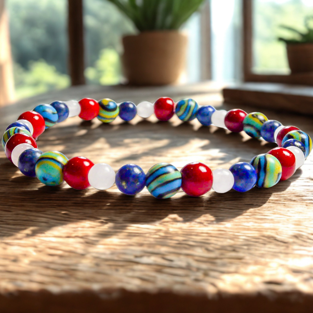 Pulsera Coral Lapislázuli Malaquita