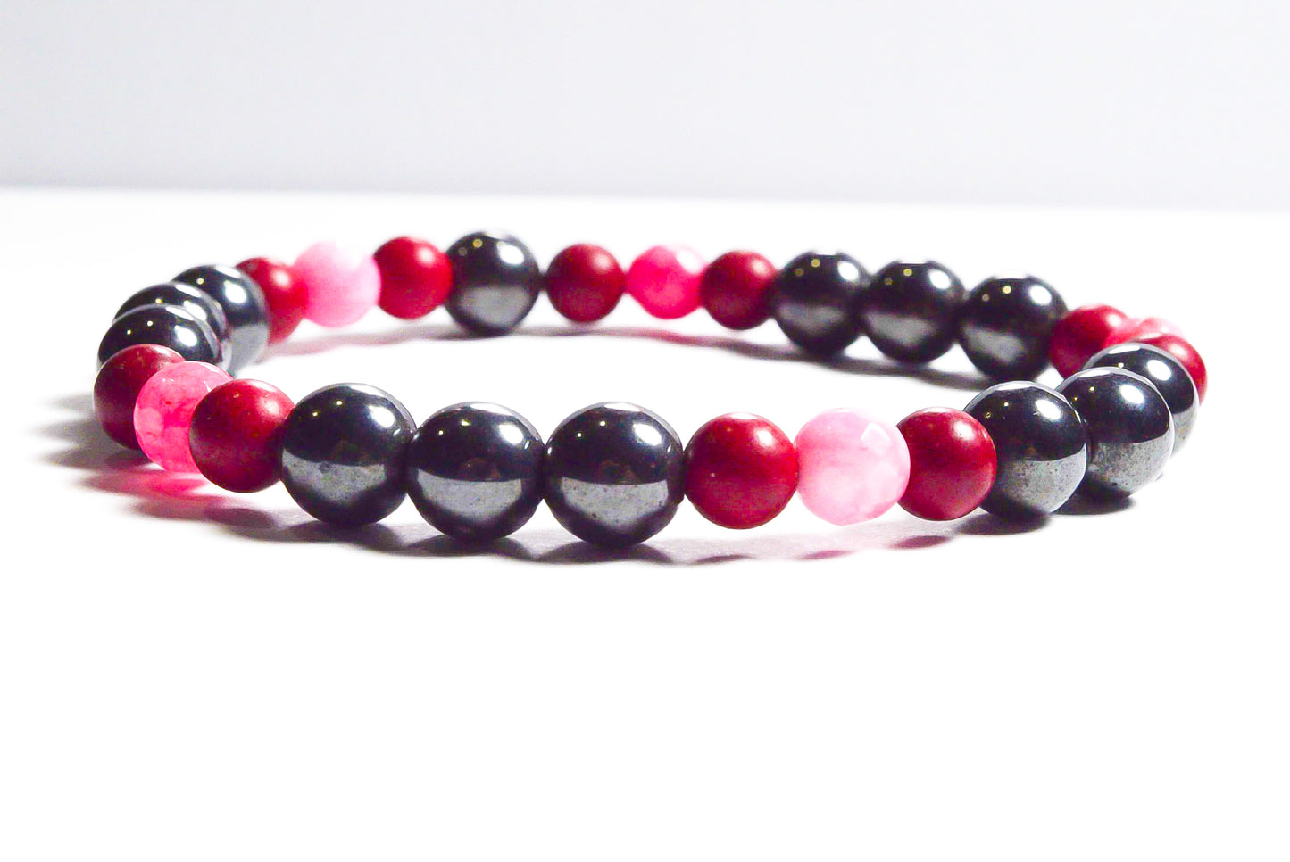 Pulseras Acerina Natural Con Coral Cuarzo Rosa