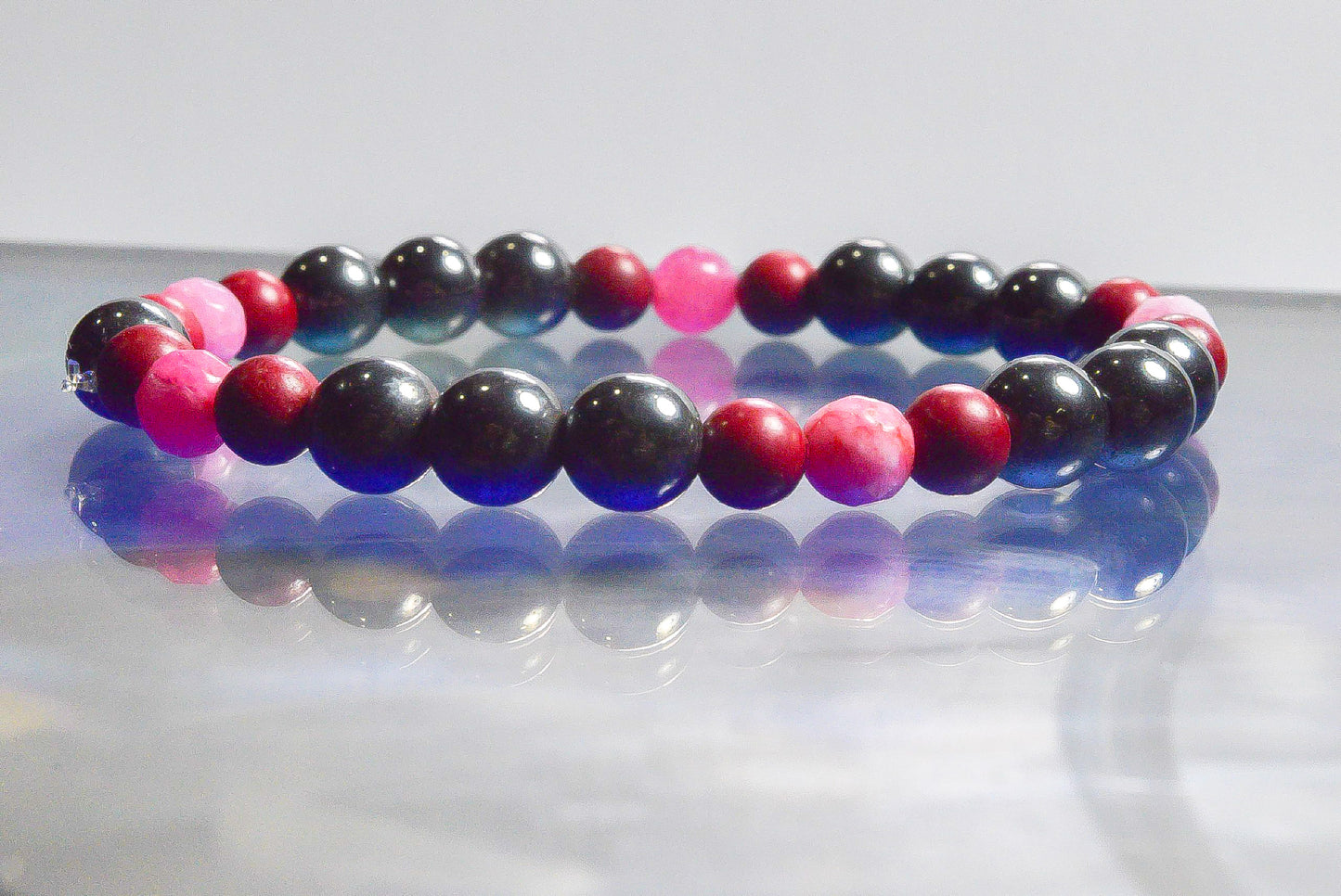 Pulseras Acerina Natural Con Coral Cuarzo Rosa
