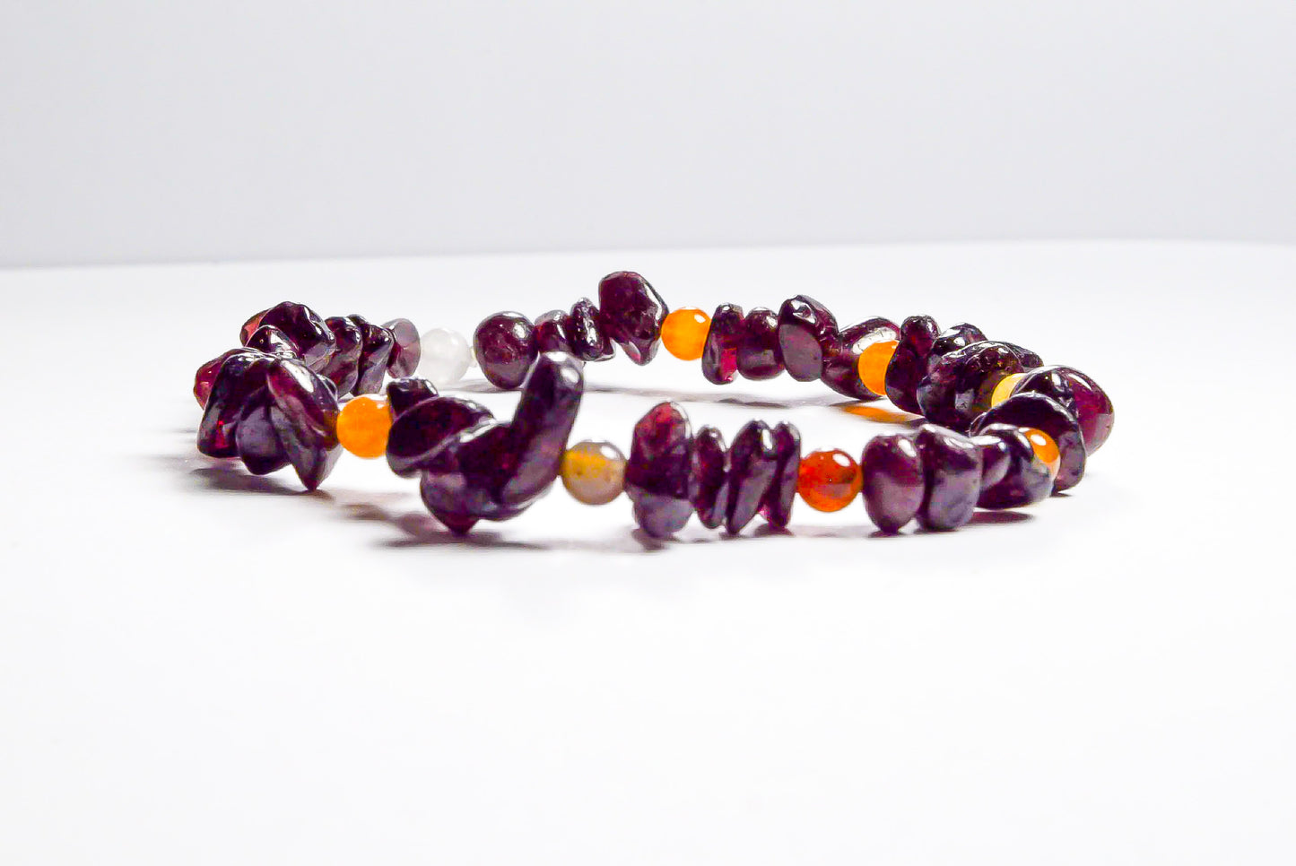 Pulsera Granate Chip Ojo de Tigre
