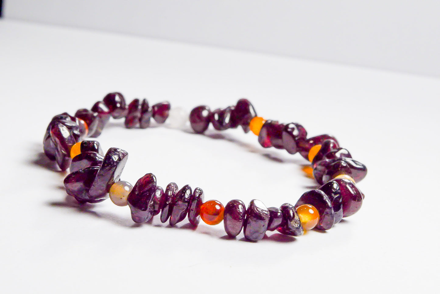 Pulsera Granate Chip Ojo de Tigre