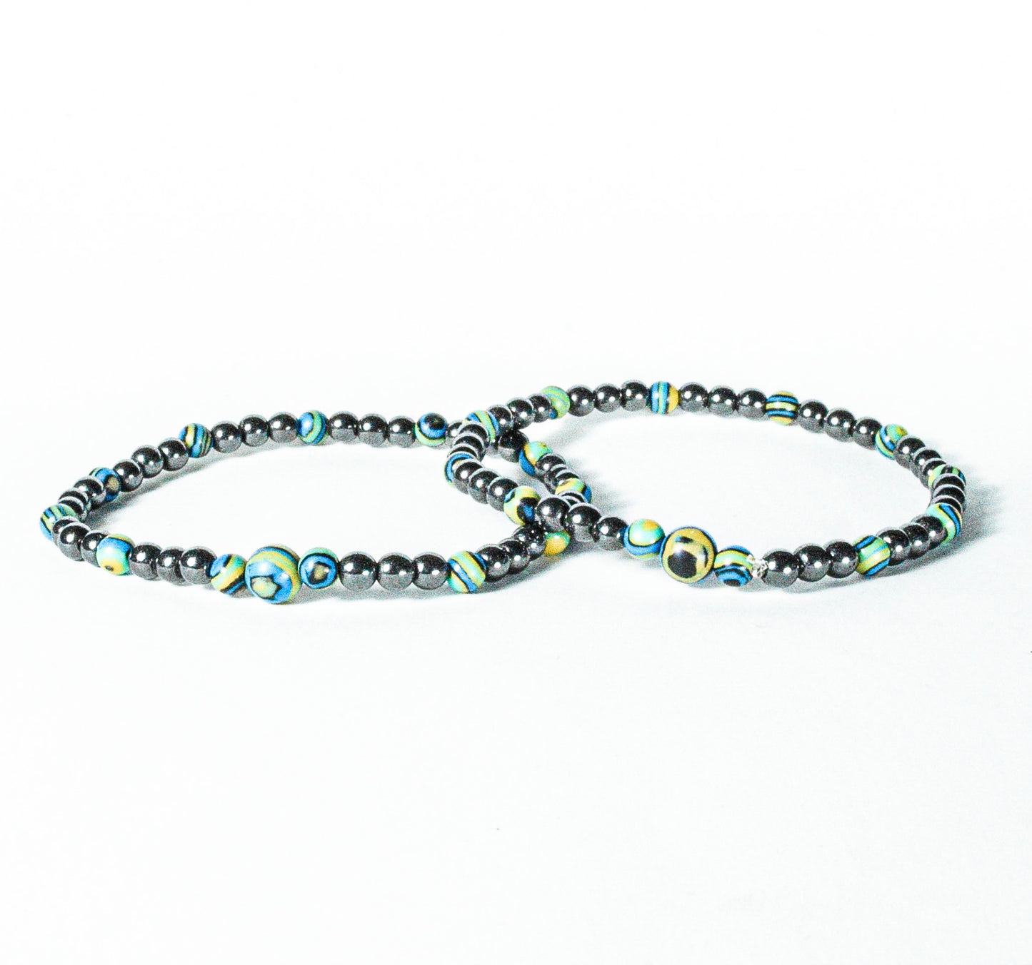 Pulseras Malaquita Acerina (2 piezas)