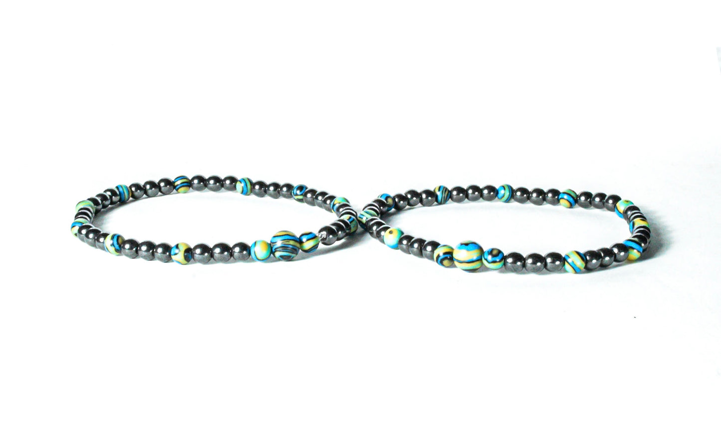 Pulseras Malaquita Acerina (2 piezas)