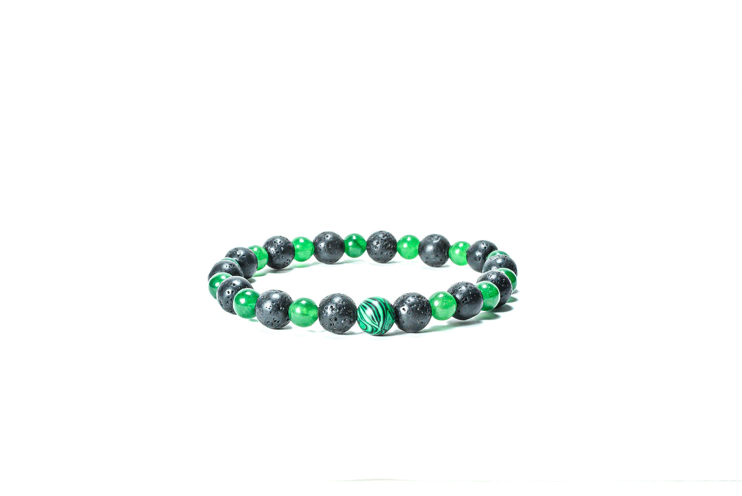 Pulsera Jadeita Piedra Volcanica (2 piezas)
