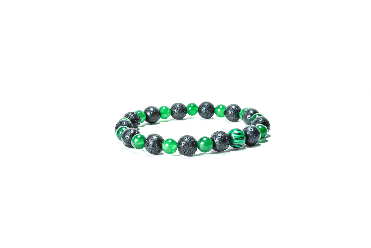 Pulsera Jadeita Piedra Volcanica (2 piezas)