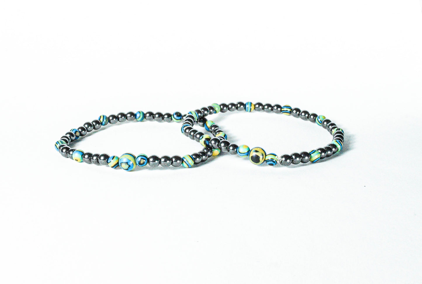 Pulseras Malaquita Acerina (2 piezas)