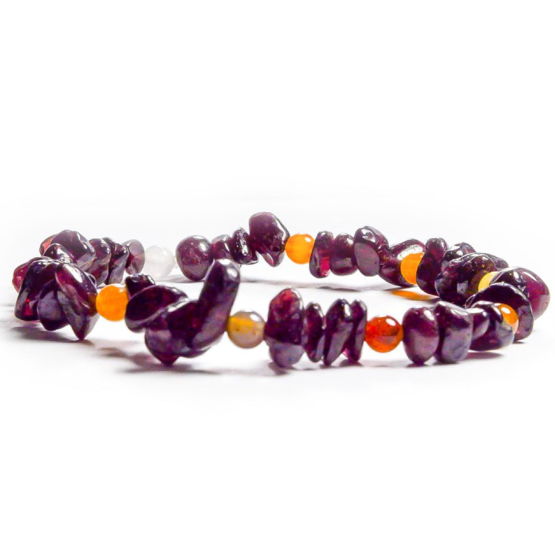 Pulsera Granate Chip Ojo de Tigre