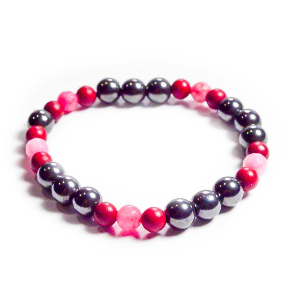 Pulseras Acerina Natural Con Coral Cuarzo Rosa