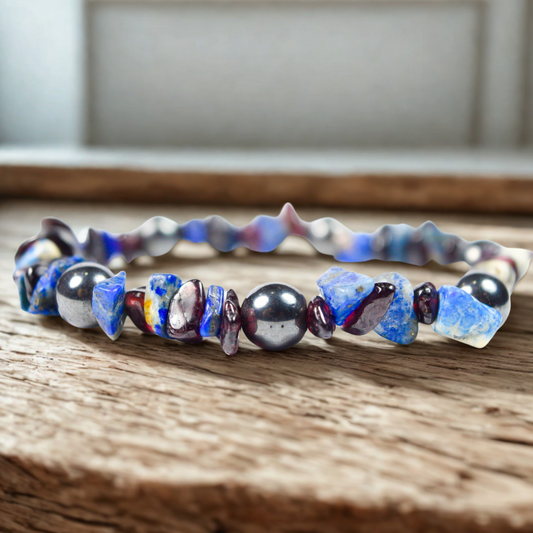 Pulseras Lapislázuli Acerina Granate
