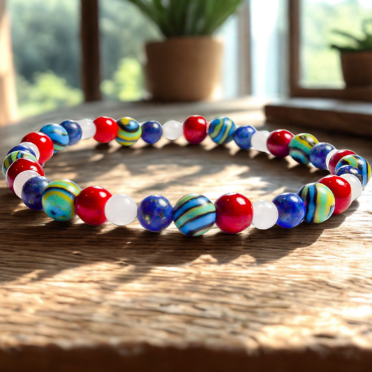 Pulsera Coral Lapislázuli Malaquita