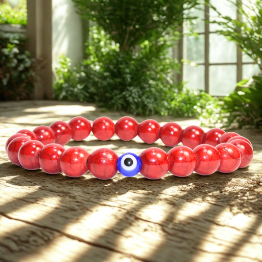 Pulsera Roja Ojo Turco Estilo Coral