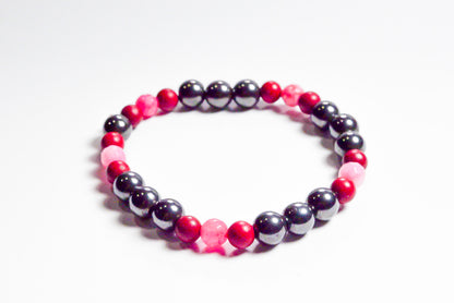 Pulseras Acerina Natural Con Coral Cuarzo Rosa