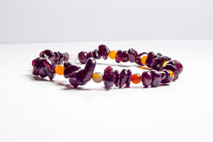 Pulsera Granate Chip Ojo de Tigre