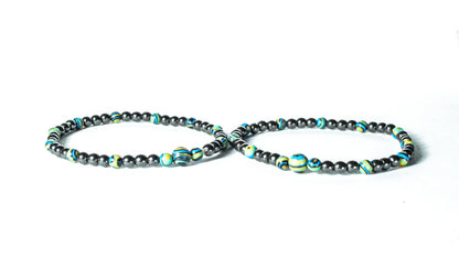 Pulseras Malaquita Acerina (2 piezas)
