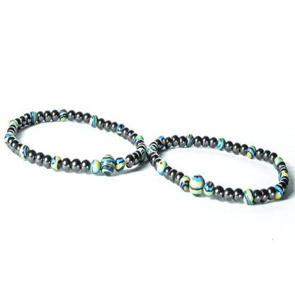 Pulseras Malaquita Acerina (2 piezas)
